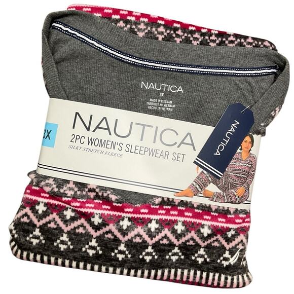 Nautica Women's Pajamas Sleepwear Fleece Set Size 3XL NWT - Picture 1 of 5